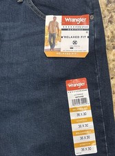 Wrangler 5 Star Heritage Men  s Dark Wash Relaxed Fit Jeans Size 36 x 30 NWT