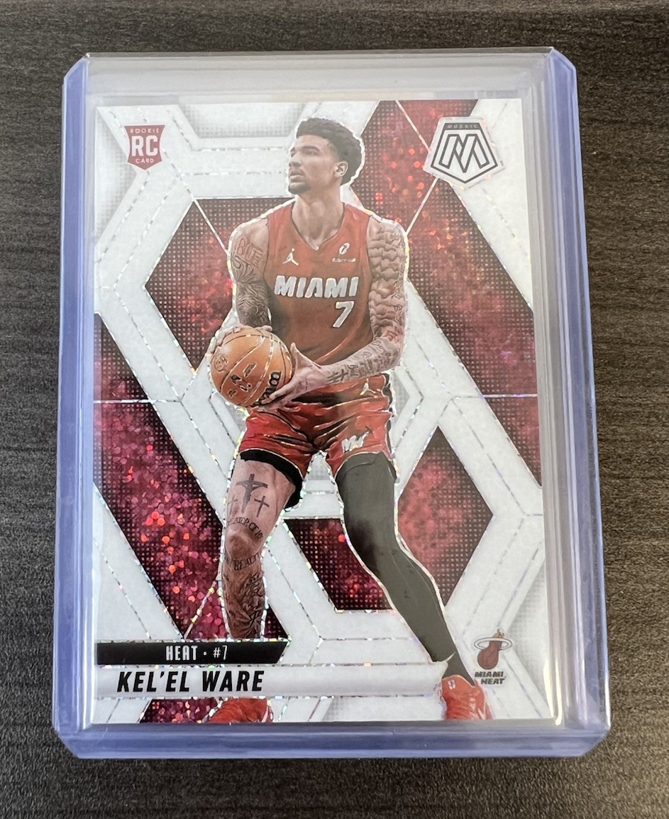 2024-25 Panini Mosaic Kel’el Ware #232 White Sparkle Rookie SSP - Miami Heat RC