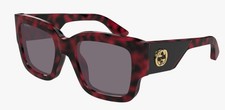 OBI Gucci GG1663S 003 Havana/Gold/Violet Square Shape Women's 52mm sunglasses 01