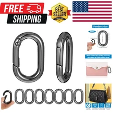1 Inch Oval Carabiner, 10Pack Small Metal Carabiner Clip,O Rings Spring Snap Hoo