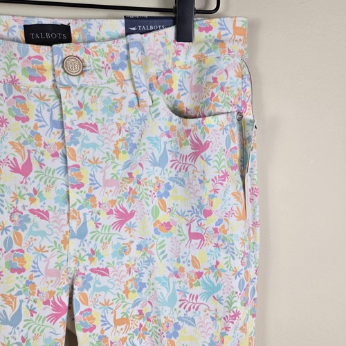 Talbots Jegging Crop Pants Womens 4 Multicolor High Waist Skinny Slimming Floral - Picture 6 of 15