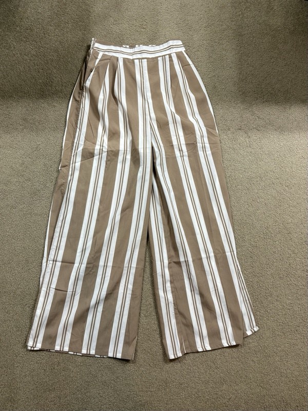 Main Strip Tan And White Stripe Pants Women’s Medium