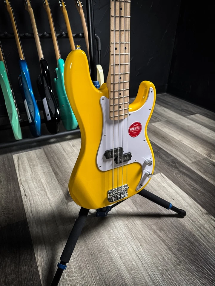Squier Sonic Precision Bass - Graffiti Yellow - Image 3 of 4