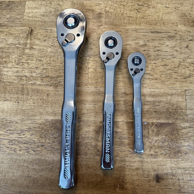 #ad Craftsman 3pc. 90 Tooth Low Profile Ratchet Set 1 2 3 8 1 4quot; Drive $52.95