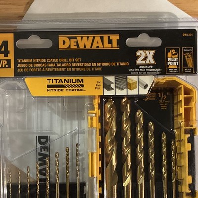 DEWALT DW1354 Titanium Nitride Coated Drill Bit Set 14pc w/ Tough Case+