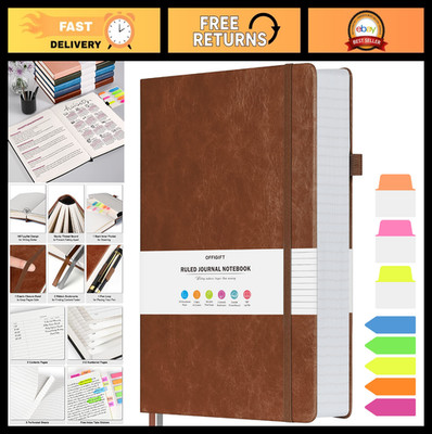 Large B5 College Ruled Notebook - 314 Pages, Hardcover Leather Journal, No Bleed