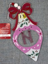 Acrylic Monogram Initial Letter W Christmas Ornament 7"
