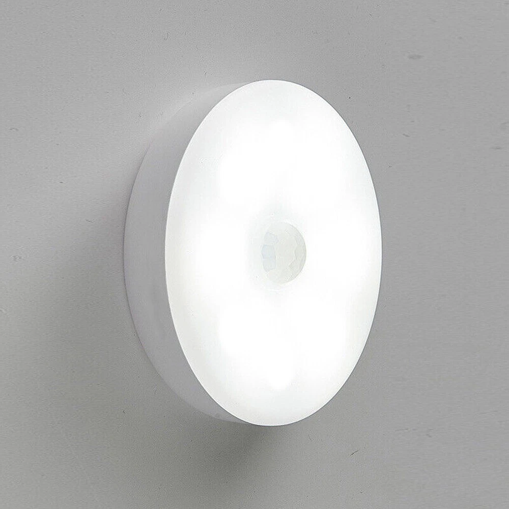 10 PIEZAS Sensor de Movimiento Luz USB Inalámbrico PIR Batería Pared Gabinete Escalera Lámpara de Noche