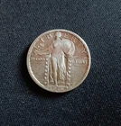 US 1918 S San Francisco Standing Liberty 25c silver coin you grade cleaned