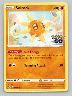 Solrock 039/078 Uncommon Pokemon GO Pokemon