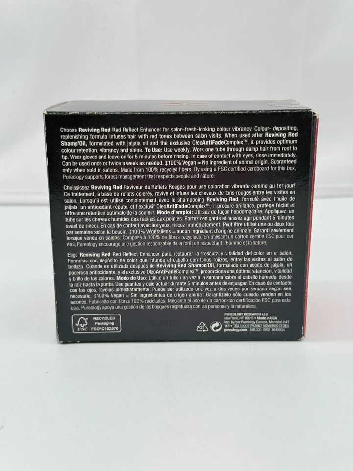 x4 Pureology Reviving - Red Reflect Enhancer For Colour-Treated Hair 0.34oz/each - Image 2 of 4