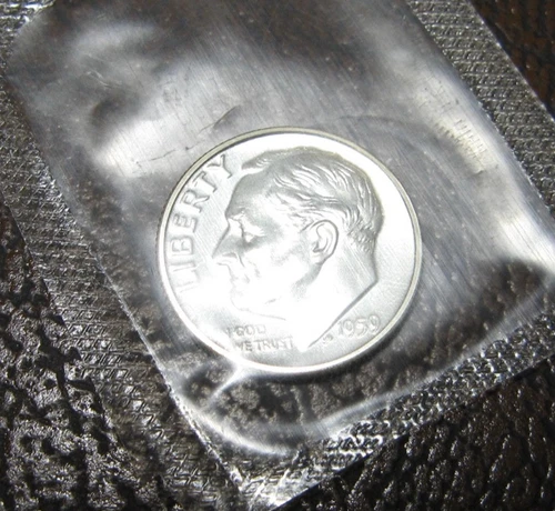 1959 Roosevelt Dime  Silver Proof in original Mint Cello
