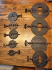 8 Griswold and 1 Wagner Cast iron w/ steel spindle Stove Dampers Set of 9