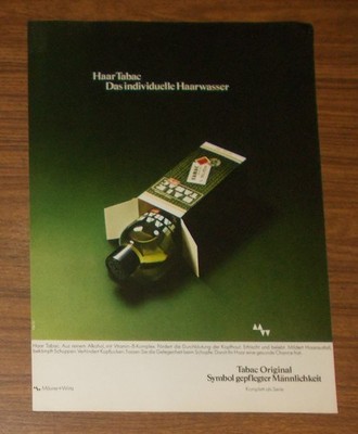 Seltene Werbung TABAC ORIGINAL Haar Tabac - Das individuelle Haarwasser 1977