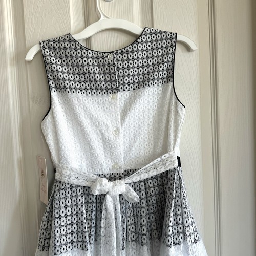 Jona Michelle Black & white Lace Holiday Wedding Tutu Girls Dress Size 12 - Picture 6 of 6