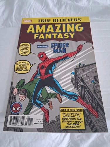 TRUE BELIEVERS AMAZING FANTASY STARRING SPIDER-MAN #1 JACK KIRBY 1
