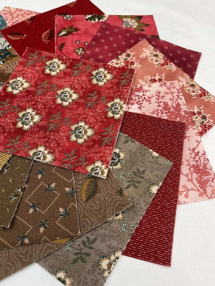 Garden Tale ~ 42 10" Squares, Layer Cake ~ Windham Fabrics ~ Red, Brown, Floral - Image 2 of 4