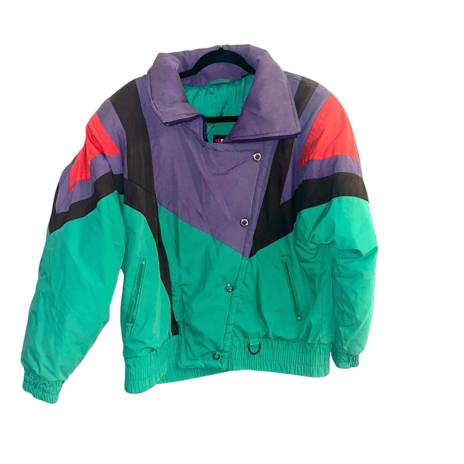 Vintage Andy Johns Multicolor Full Zip Retro 80s 90s Winter Ski Jacket Medium