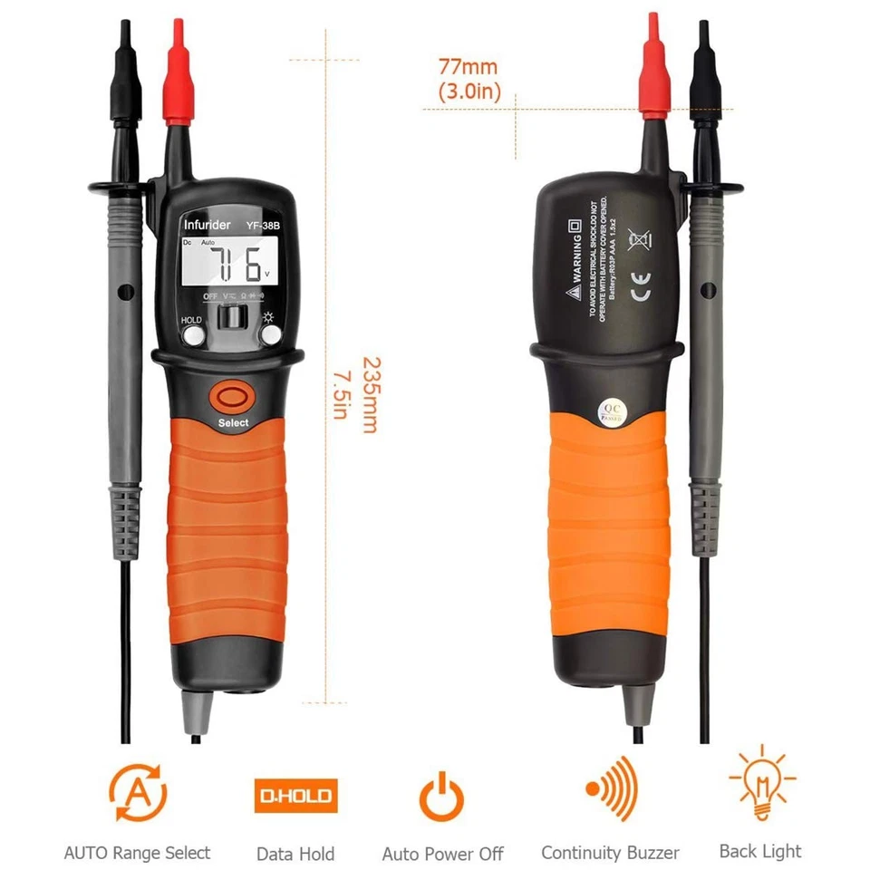 Stift Handmultimeter YF-38B Digitaler Spannungsprüfer VoltmeterMulti Tester D... - Bild 2 von 4
