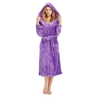 HEARTNICE Womens Hooded Fleece Robe, Soft Plush Bathrobe for Womens, Fluffy C...