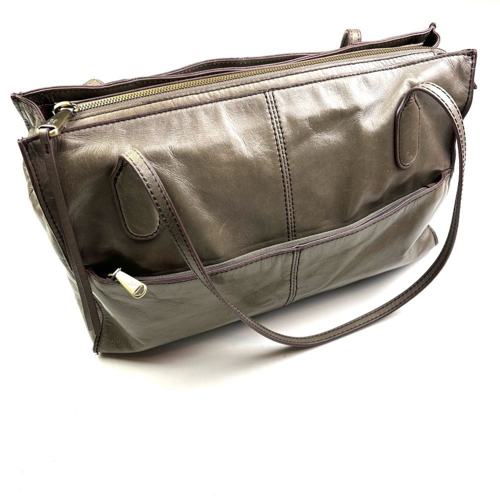 HOBO International Friar Taupe Gray Leather Shoul… - image 3