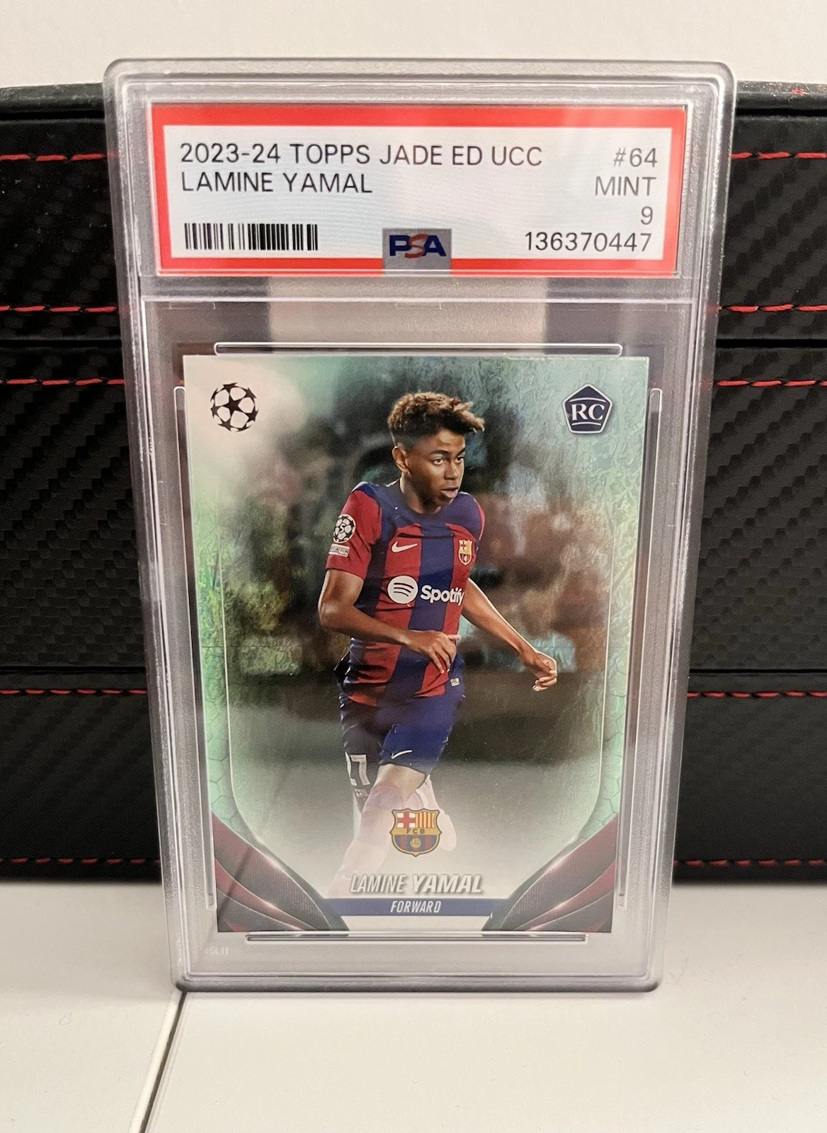 Deal for 2023-24 Topps Uefa Club Competitions Jade Edition - Lamine Yamal #64 (RC) PSA 9