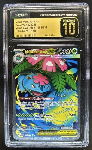 2025 Pokemon Mega Evolution Venusaur ex Pristine Ultra Rare #155/132 CGC 10