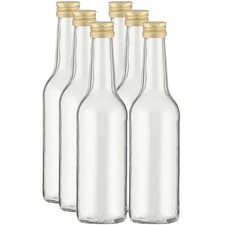 6 Glasflaschen 330 ml leere Likörflaschen Saftflasche Weinflaschen zum befüllen