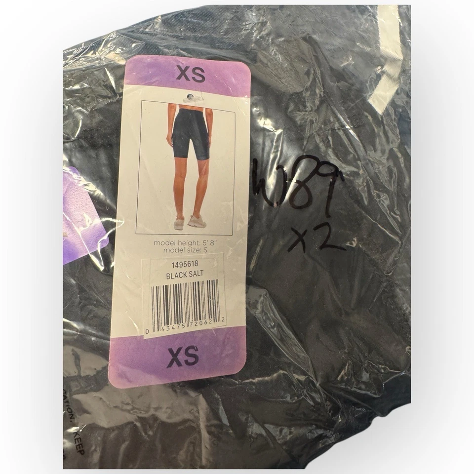 NWT Danskin Women’s 2-Pack Curved Contour Bike Shorts – Black Salt – Size XS W89 - Image 4 of 4