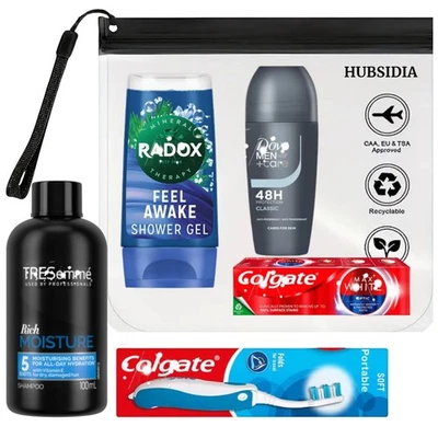 Travel Toiletries Set for Men | Travel Toiletries Kit with Hubsidia Airport Bag