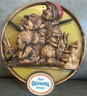 Vintage 1970s Olympia Light Beer Duck Hunters Plastic 3D Sign Advertisement