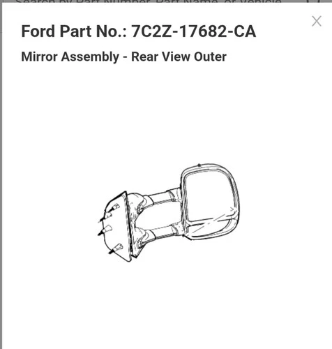 Ford Mirror Assembly Rear View Outer 7C2Z-17682-CA 05-08 OEM F250 F350 F450 Ne