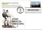 Dr Jim Stamps 28C Mount Rainier Landscape Postcard First Day Issue Artcraft