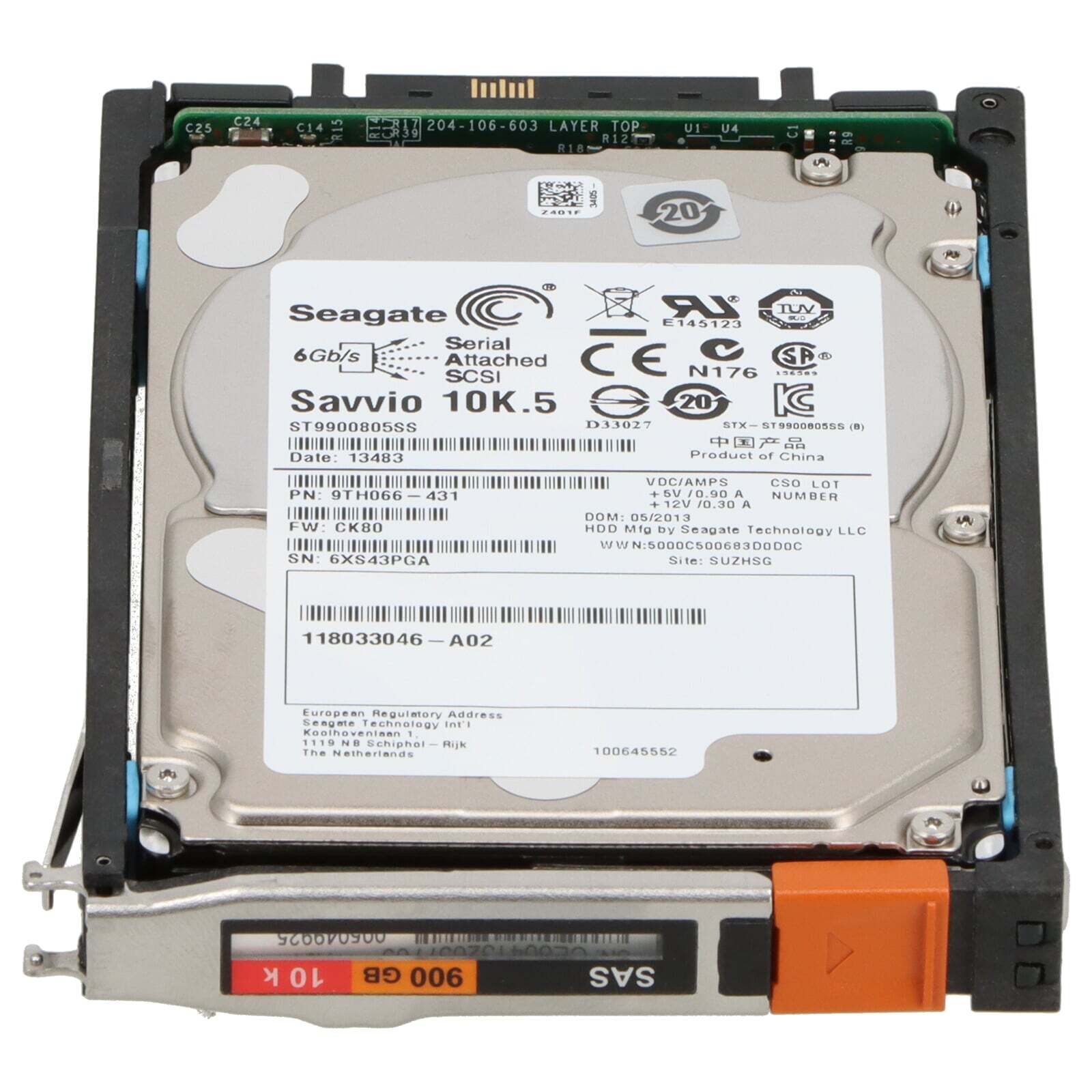 Disco Duro SAS 900GB 10K RPM 2.5" – Para Servidores EMC – Usado, En Buen Estado, Referencia 005050212