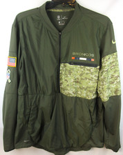 Denver Broncos NFL Salute To Service Nike Jacket Mens Large Shield Half Zip Camo