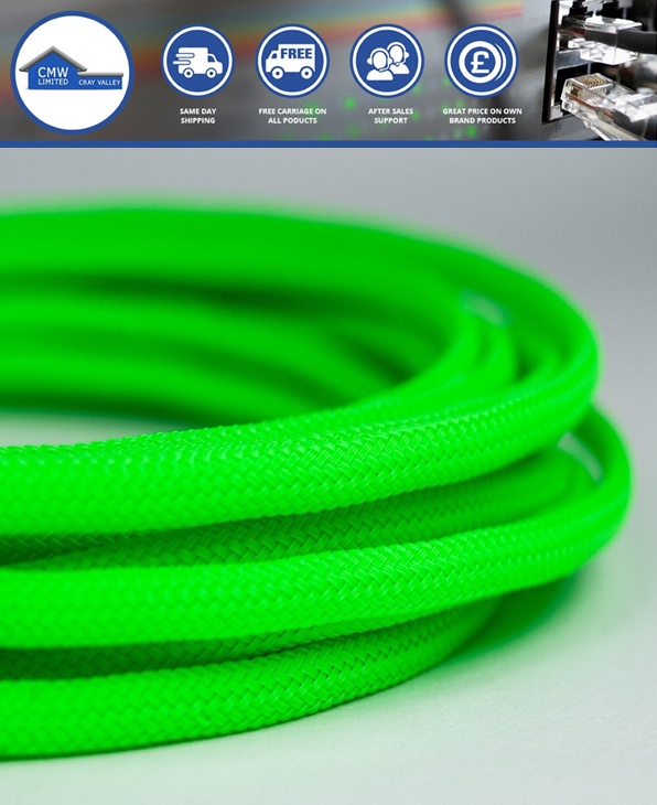 Coloured Braided Cable Sleeving Sock Expandable Sheath Wire Harness