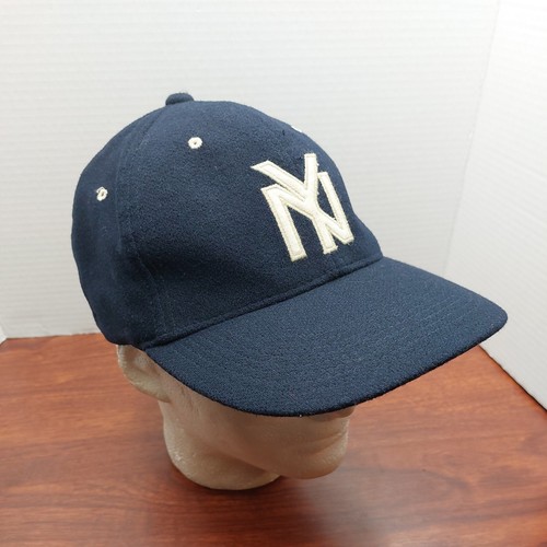 Baseballmütze New York schwarz Yankees 35 Fuß Wolle nicht verstellbar hergestellt in den USA blau meliert selten - Bild 3 von 17