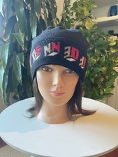 Fendi New Black Wool Logo Beanie