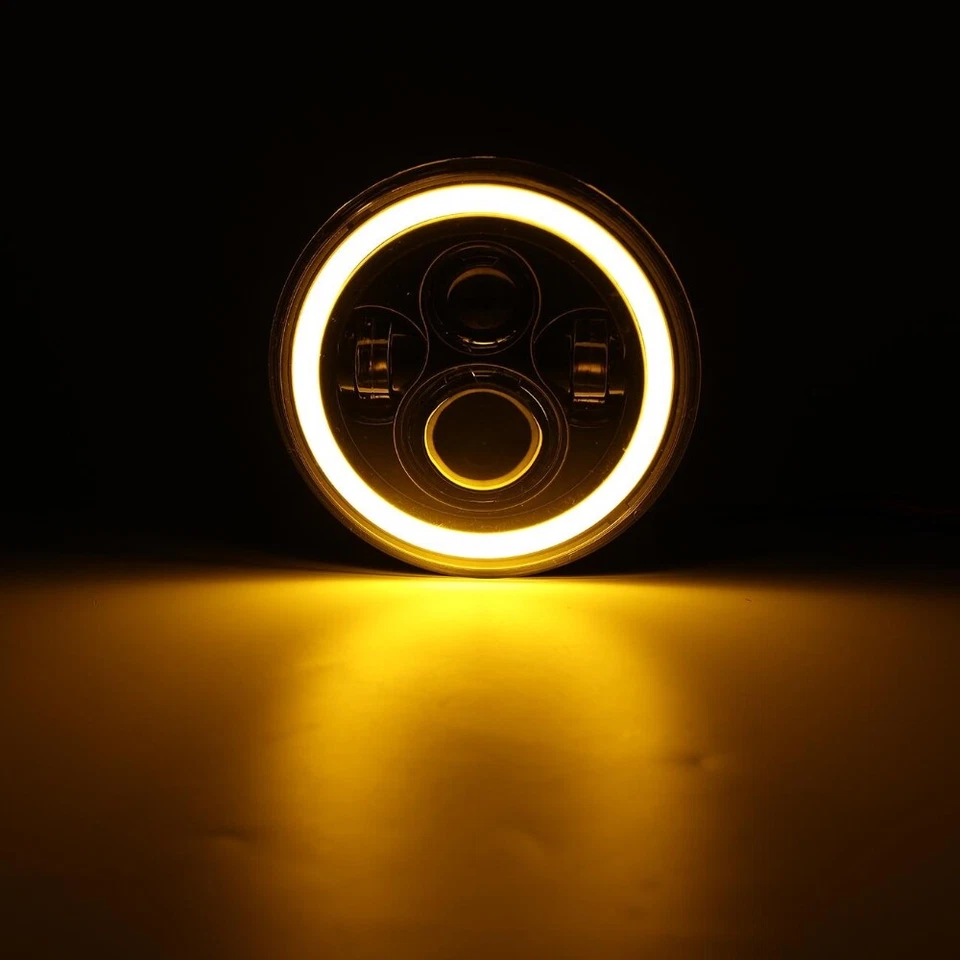 For Jeep Wrangler 1997-17 CJ JK LJ 7" INCH Round Headlights LED Hi/Low Beam Lamp - Image 4 of 4