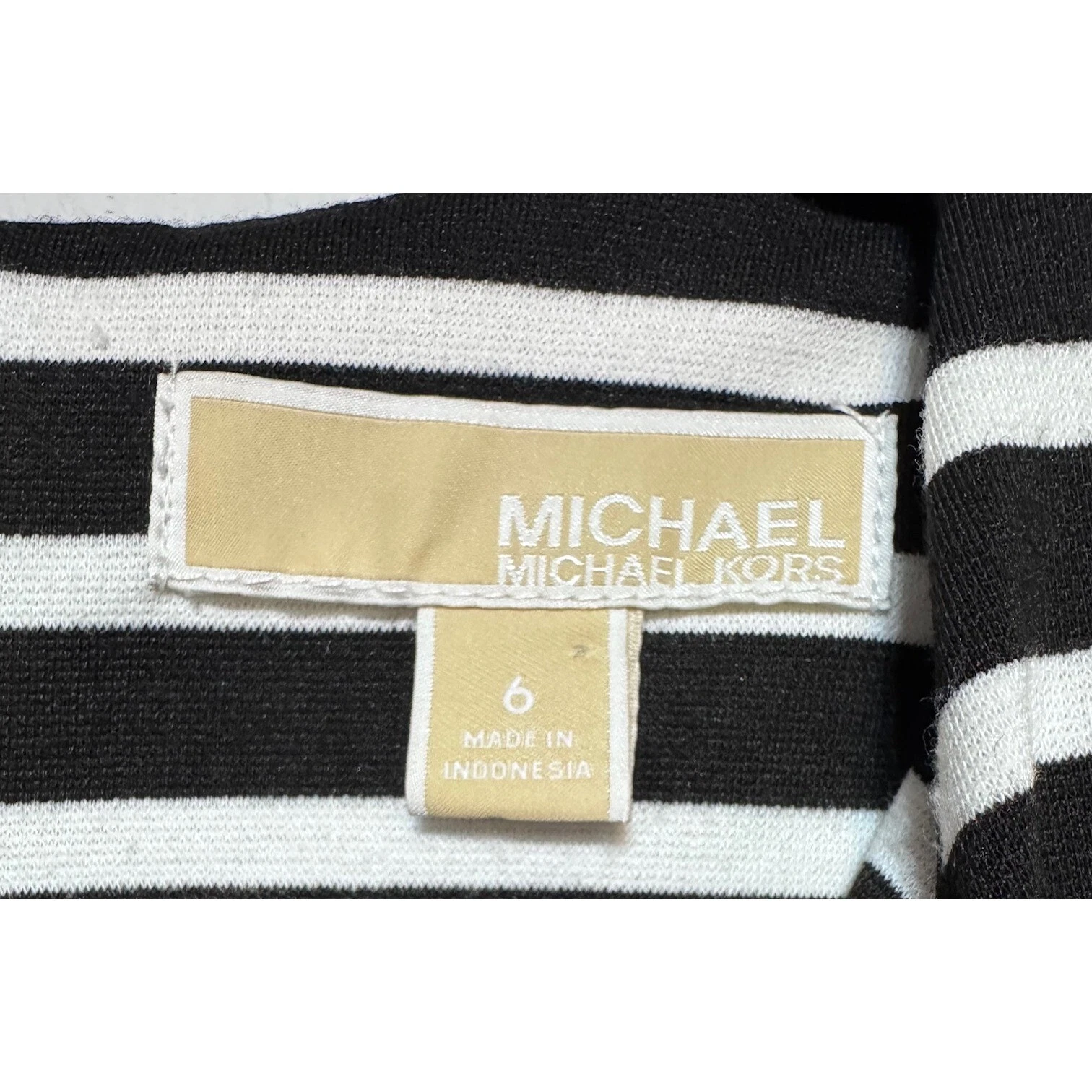 Abito a righe Michael Kors Optical Illusion taglia 6 designer dichiarazione di lusso