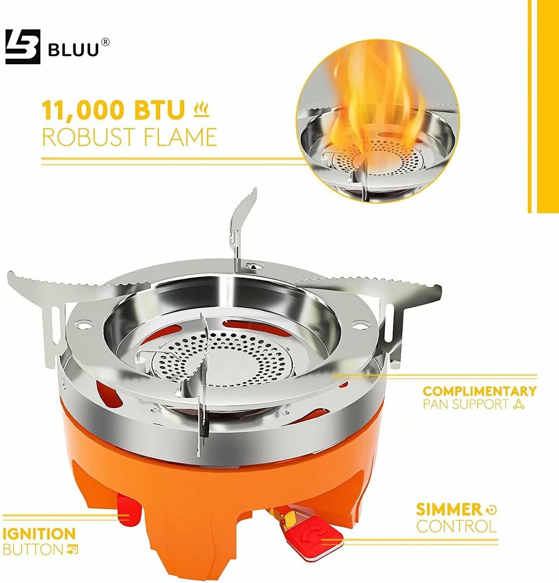 1.6L Backpacking Camping Propane Stove, Outdoor Portable Camp Gas Stoves  Burner | eBay