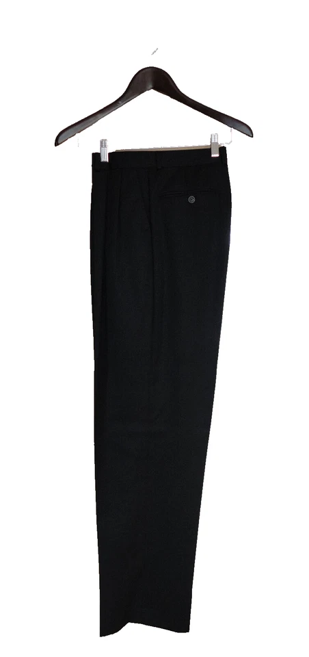 Pantalones de trabajo de vestir Brandini para hombre pantalones negros cintura 33 34 entrepierna lana ¡Nuevo! Foto 2 de 4