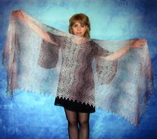 Handmade Knitted Goat Hair Fuzzy Orenburger Shawl Scarf Wrap Stole