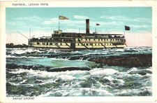 Cruise Ship Cruising Along The Lachine Rapids, Montreal, Canada Postcard