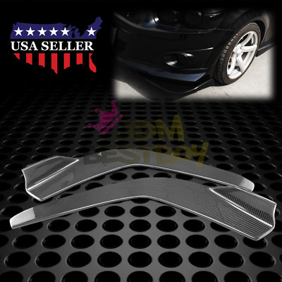 Real Carbon Fiber Type 3 Front Bumper Lip Kit Diffuser Canard Splitter BLS04CF
