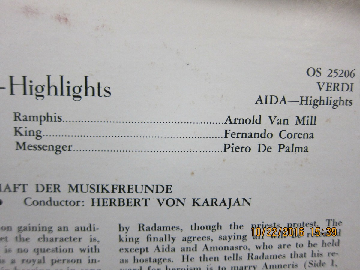 Tebaldi, Von Karajan Vienna Philharmonic - Verdi Aida - London