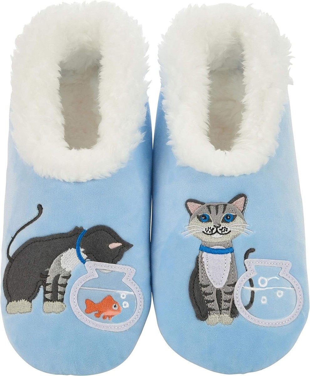 Snoozies Pairable Slipper Socks House Slippers for Medium, Cat