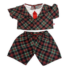 Build A Bear Plaid Holiday Suit Outfit 2 Piece Teddy Christmas Clothes Brand New