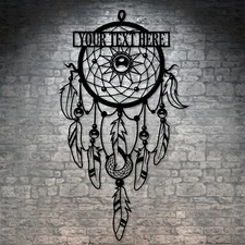 Personalized Dreamctacher Name Metal Sign. Custom Dreamcatcher Wall Decor Gift