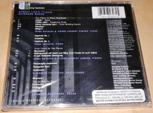 LIGETI: TASTATURWERKE - KATAEVA, AIMARD, CHOJNACKA-CD WERKSEITIG VERSIEGELT - (KLASSISCH, Fortsetzung - Bild 2 von 2